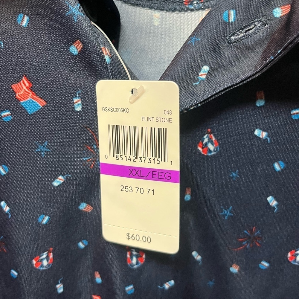 Grand Slam Navy Polo with Red Accents. XXL - Picture 3 of 6